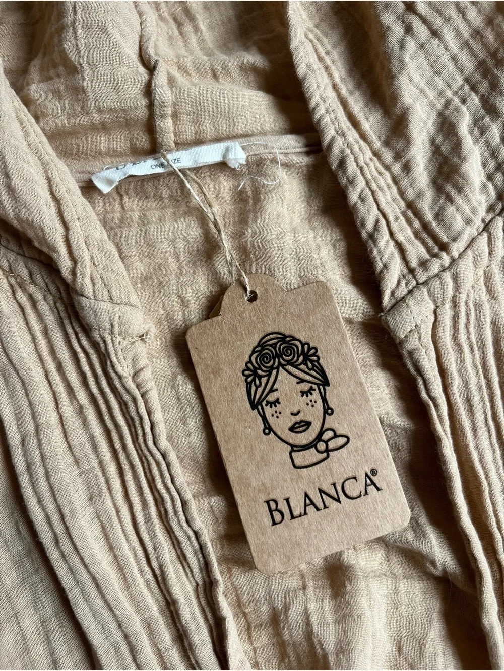 NWT Blanca Line Tan Hooded Swim Coverup kimono